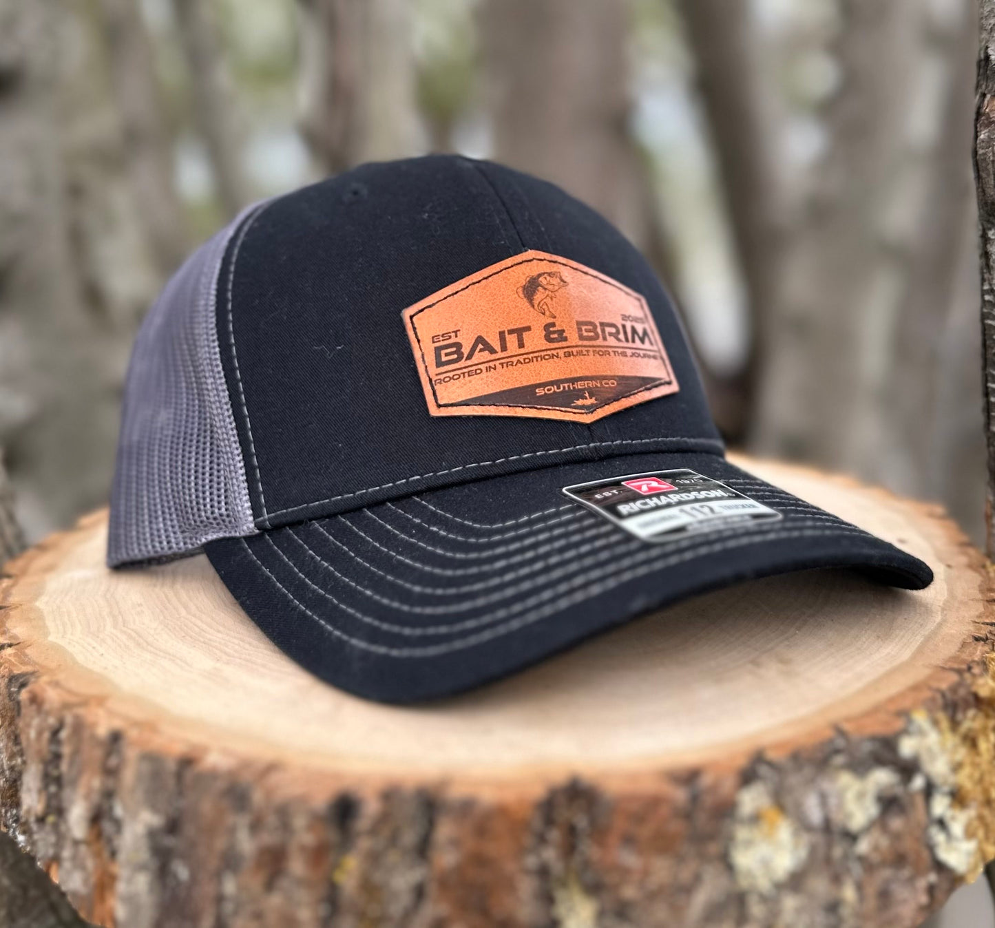 Bait & Brim | Black - Charcoal Richardson 112 Trucker Snapback