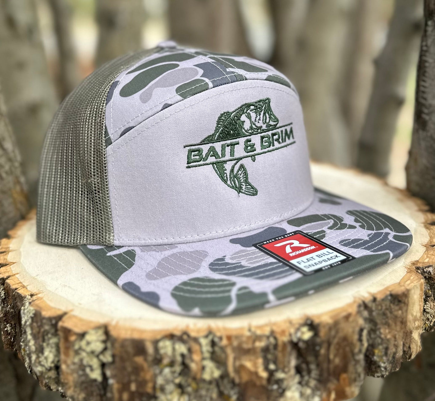 Bait & Brim | Marsh Duck Camo/Loden Richardson 168P Camo 7-Panel Snapback